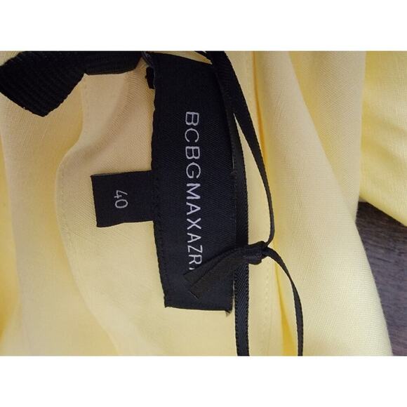 Bcbg Max Azria Iris Yellow Slip Maxi Dress Sz Small EU 40 V Neck Long Nwt - Picture 10 of 13